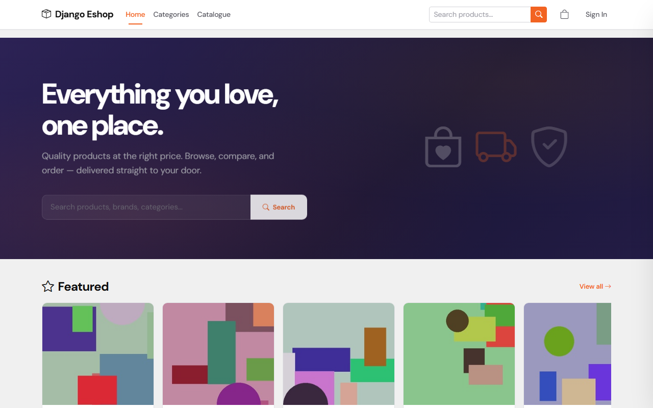 Screenshot of Django Eshop