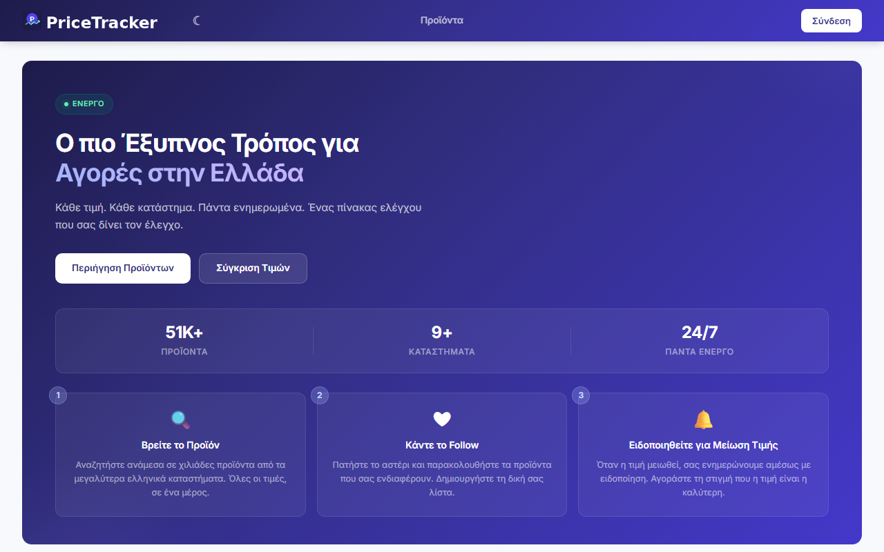 Screenshot of PriceTracker